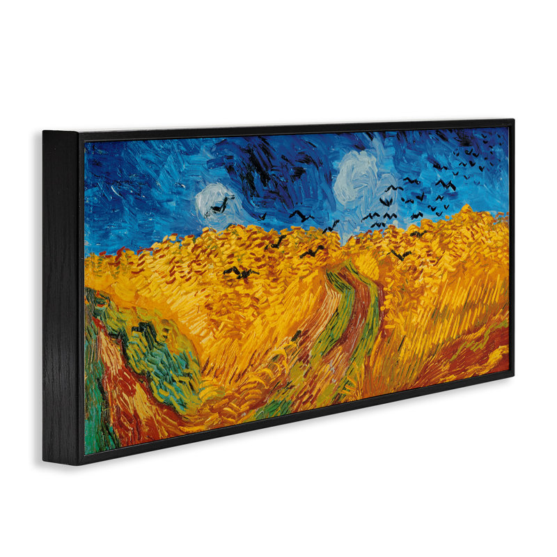 «Wheat Field with Crows», estampe numérique classique par Vincent Van Gogh, Giclée encadrée noir minuit, H 10 po x l 24 po