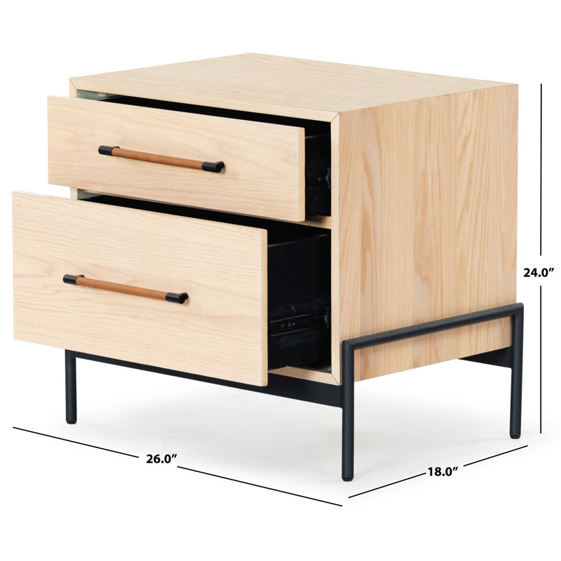 Chandri 2 - Drawer Nightstand, Oak/Black