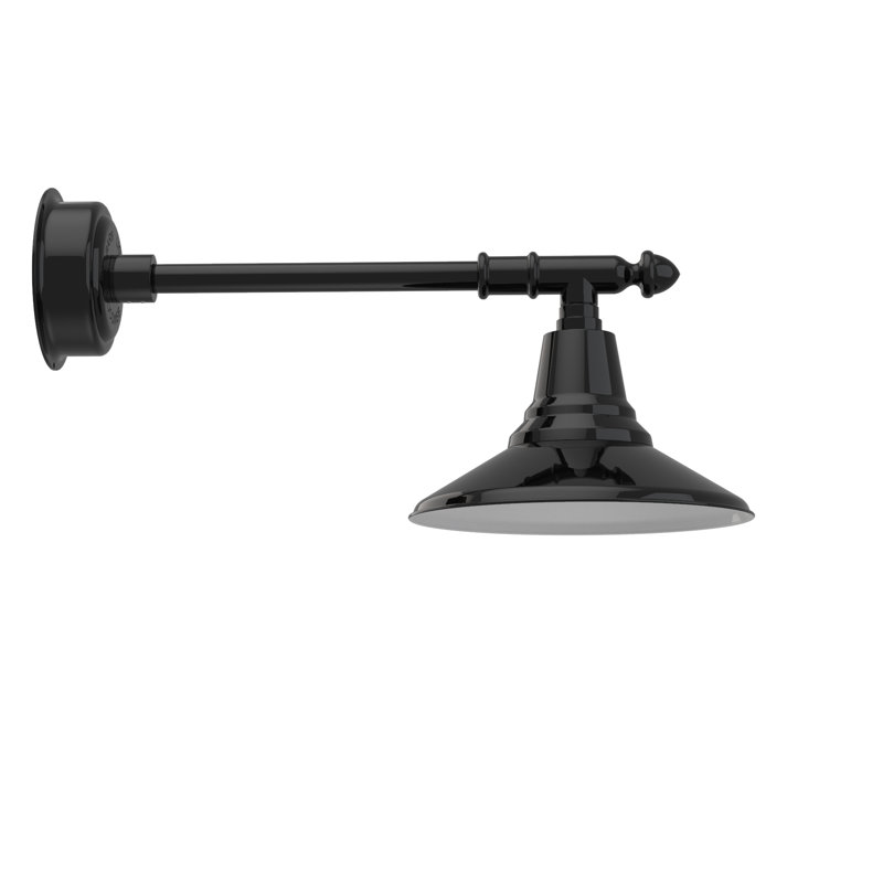 Luminaire de grange d’extérieur à del Anton, H 10 po x l 12 po x P 27 po, Noir