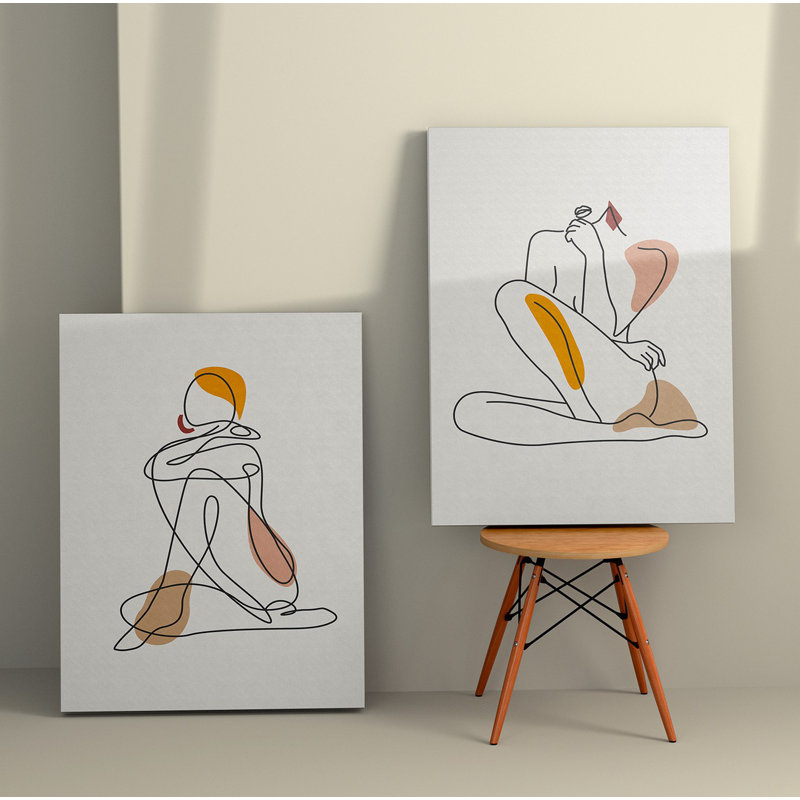Élégantes peintures sur toile décoratives (2 pièces), 19,7 po x 27,6 po chacune | 100% toile avec cadres 100% bois | Superbe art mural pour le salon et la chambre à coucher, parfait pour la décoration intérieure et les idées de cadeaux