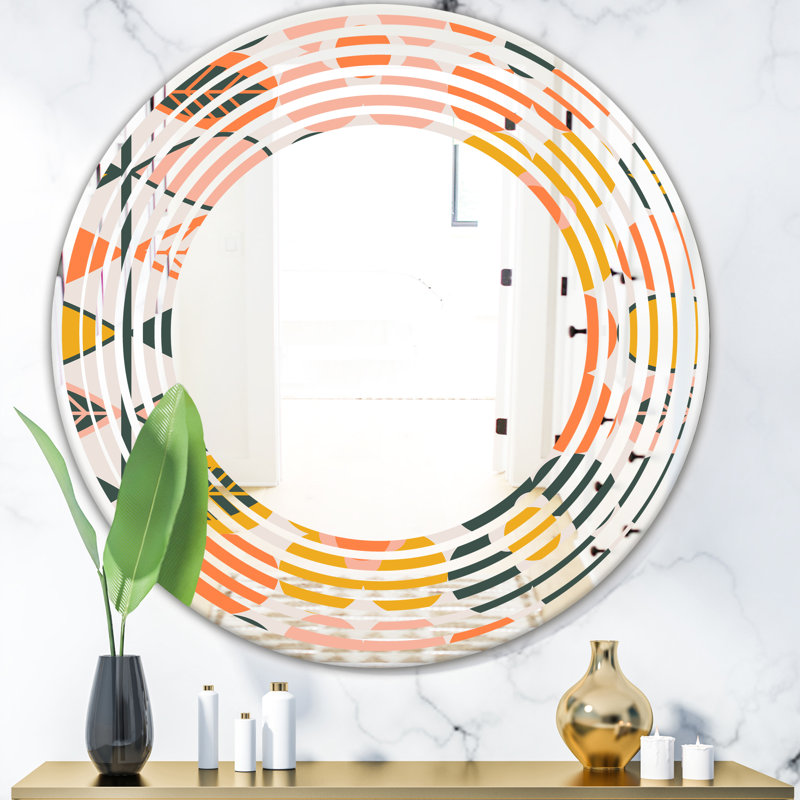 Miroir mural sans cadre wave botanique design ii artisanat american, H 31,5 po x l po