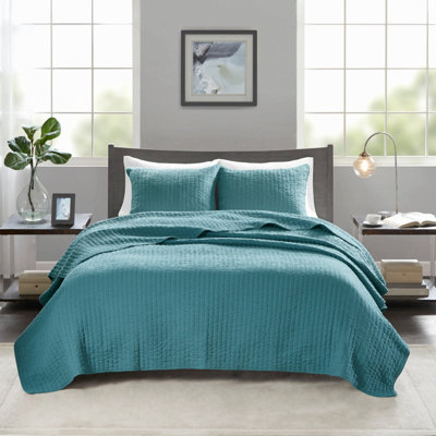 3 Piece Quilt Set Teal Full/Queen