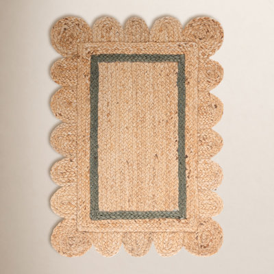 Natural Fiber 896 Hand Woven Jute Pile Geometric Rug