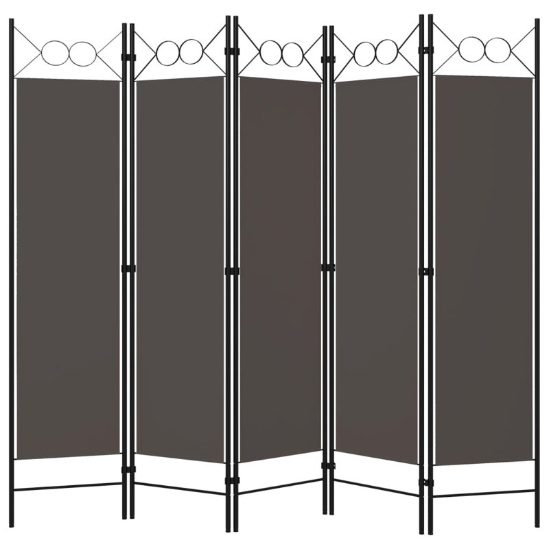 Tati 457.2cm H Folding Room Divider, 5, Anthracite
