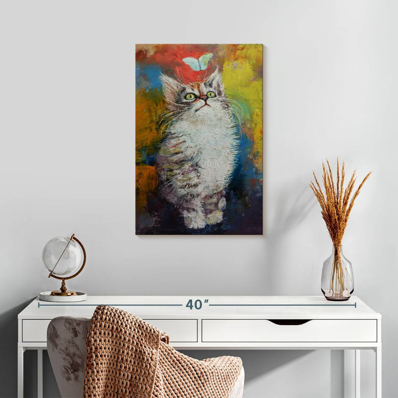 Brampt Kitten And Butterfly, 24" H x 16" W