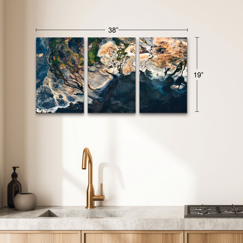 Ensemble de 3 panneaux d'art mural - "Fan Splendid" par John Fan 
