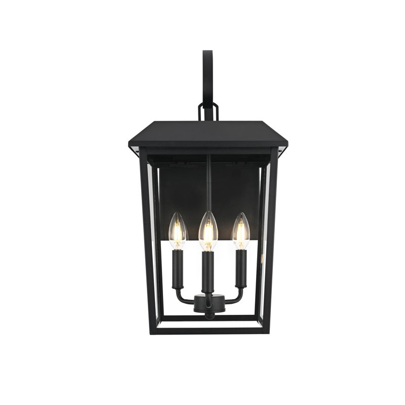 Nilles Outdoor Wall Sconce in Black, 21.5" H x 11" W x 12" D