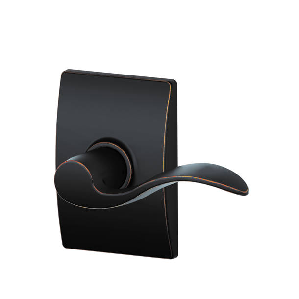 Schlage Accent Lever - Brookshire Trim, Bright Brass, Non-Turning Lock For Left Handed Doors