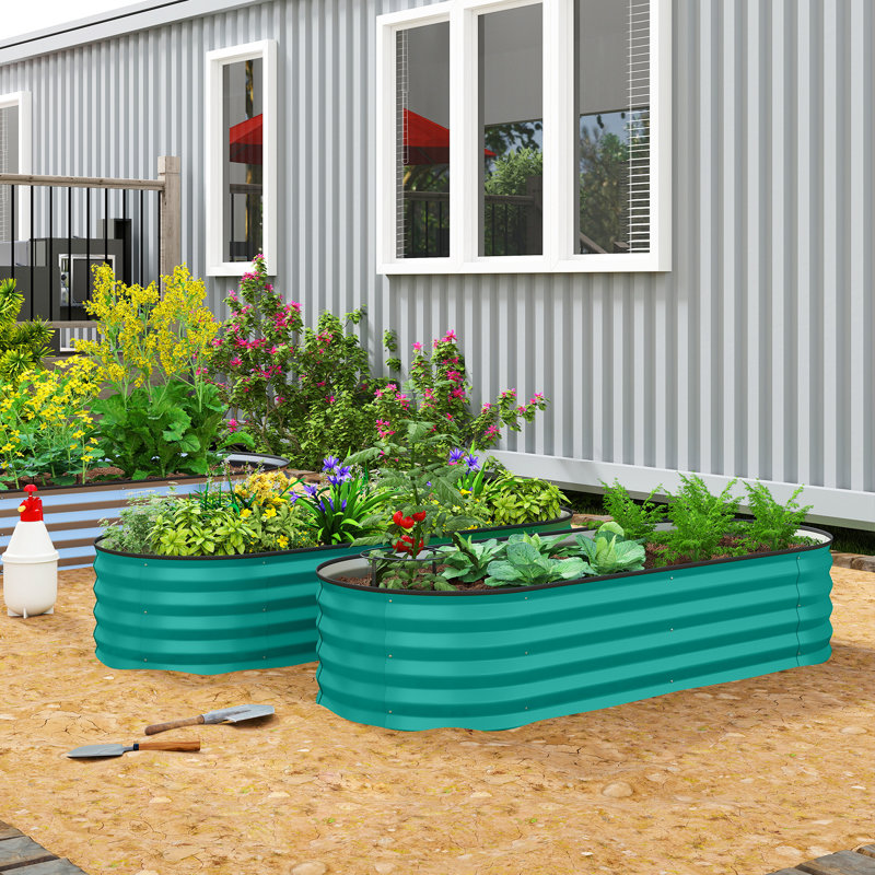 Planter, 30cm H x 150cm W x 60cm D, Green