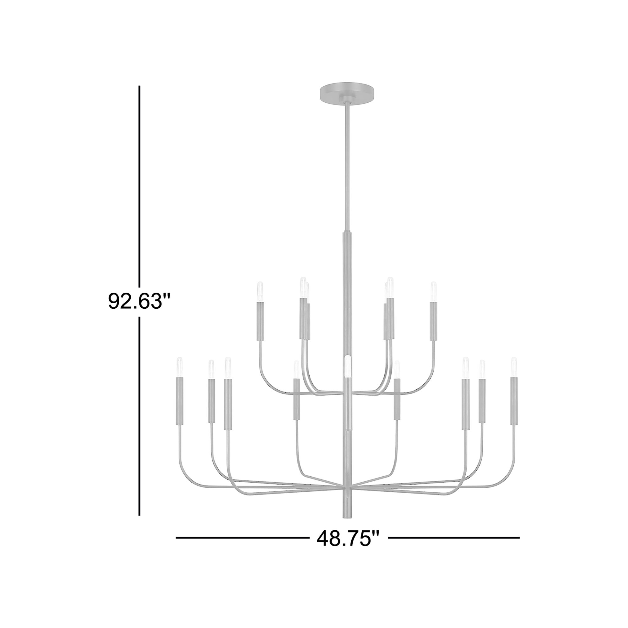 Tedder 15-Light Dimmable Tiered Chandelier , Aged Iron