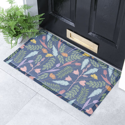 Blue Leaves Indoor Outdoor Doormat (70 x 40cm)
