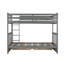 Lit superposé simple au-dessus de simple avec échelles et deux tiroirs de rangement (gris)-1698174186