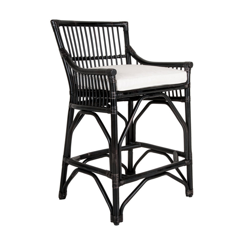 Tabouret de bar et de comptoir Barkley, Noir, Tabouret de comptoir (siège d'une hauteur de 24 p