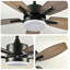Ventilateur de plafond à moteur à courant continu et réversible 42 pouces à 6 vitesses Modern