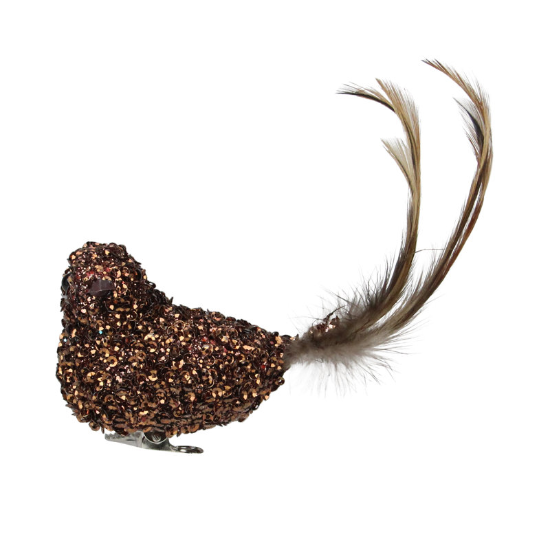 Ornement de Noël 7,5 "à paillettes avec pince, Bronze