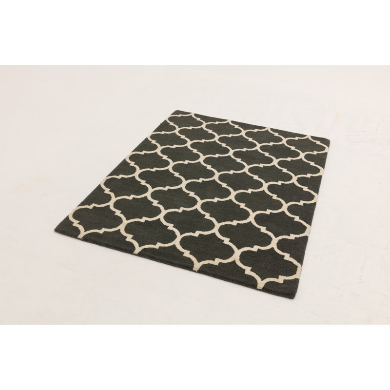 Reina Geometric Wool Hand Woven Area Rug, Rectangle 80 x 150cm