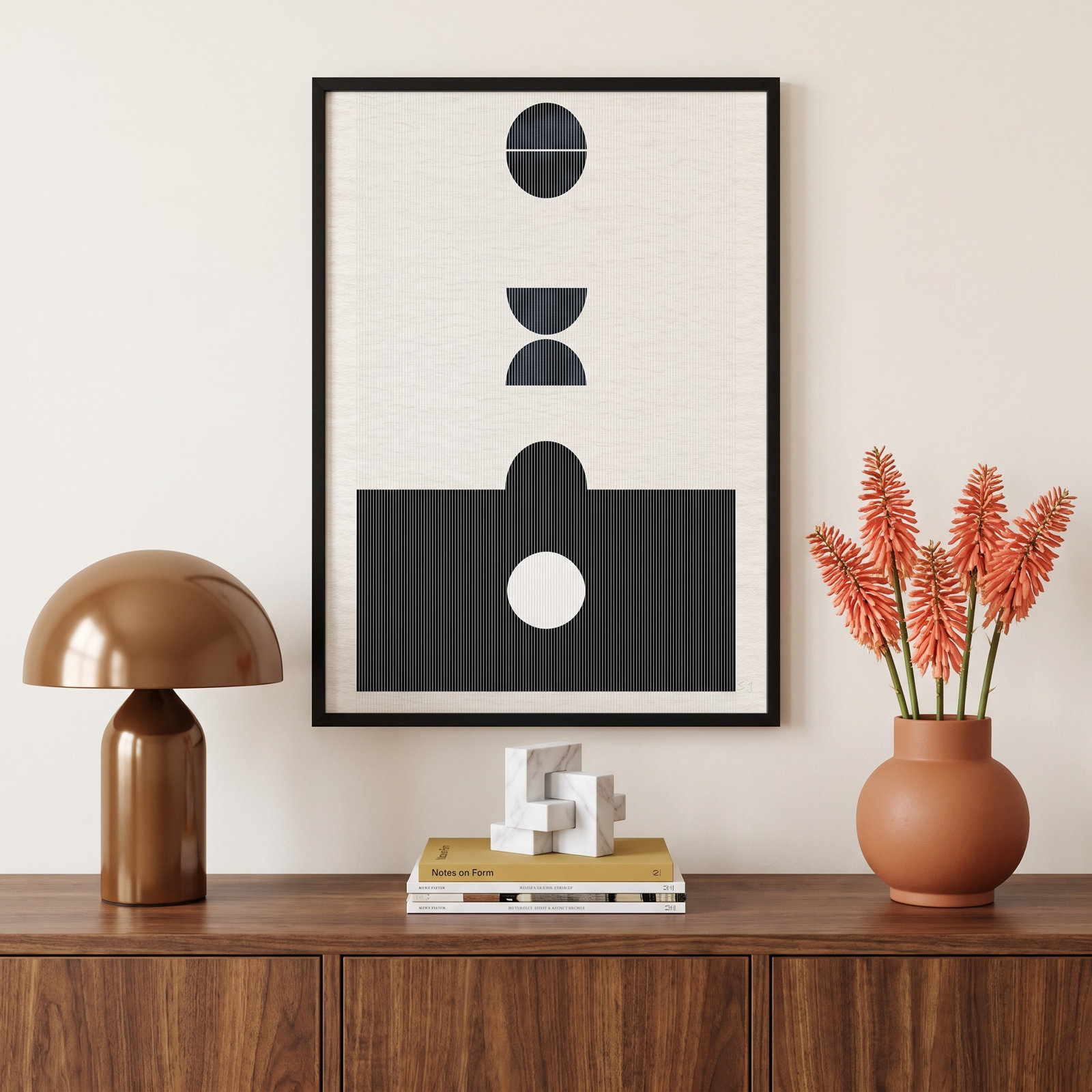 Eclipse I Print by Susan Jill, 35.5" H x 25.5" W x 0.75" D, Satin Black Framed