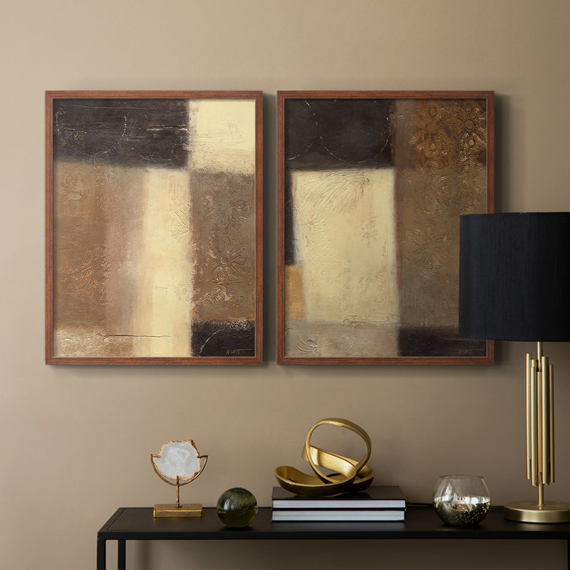 Ivory & Onyx I-Premium Framed Print -Ready to Hang - No Nails Required - No Nails Required, Walnut, 21" H x 34" W