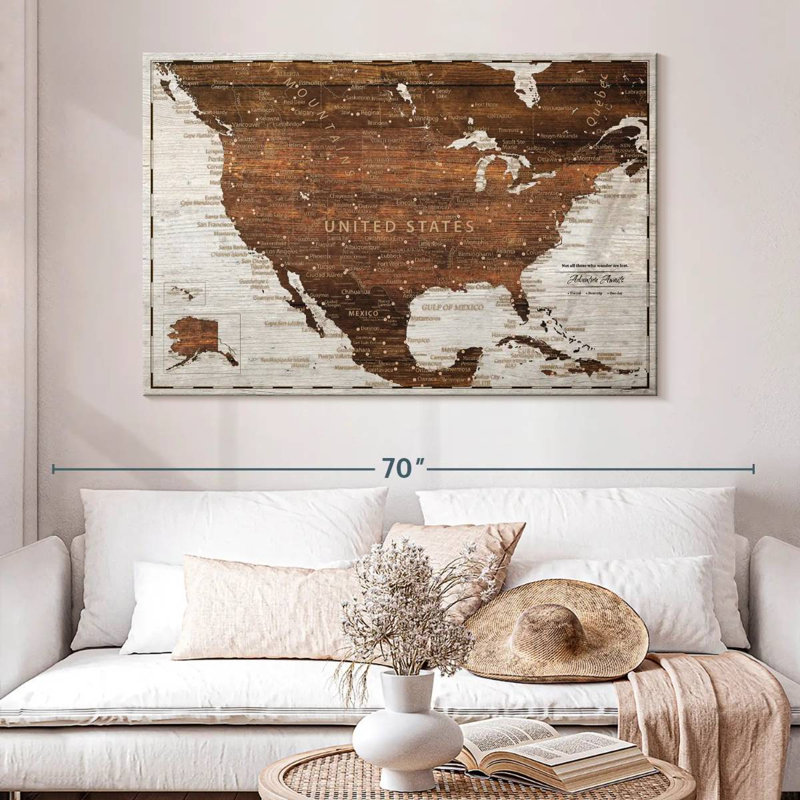 Épingle en bois clair USA Alvertia, H 34 po x l 51 po