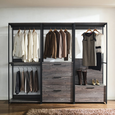 Walk-In Closet: To Scratches And Stains Modular Closet With Powder Coated Frame For Stability