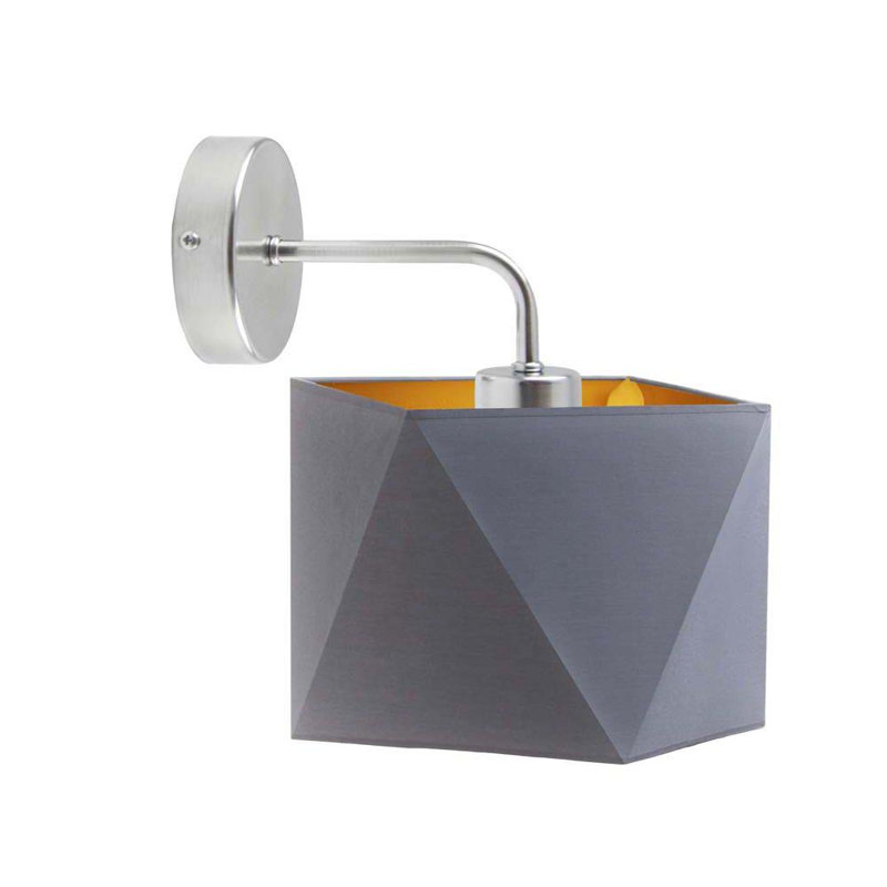 Fausley Armed Sconce, Gray, Silver