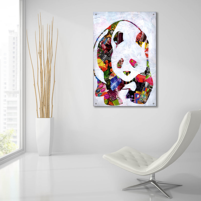 "Panda" par Artpoptart sur plastique / acrylique, 36 po x 24 po