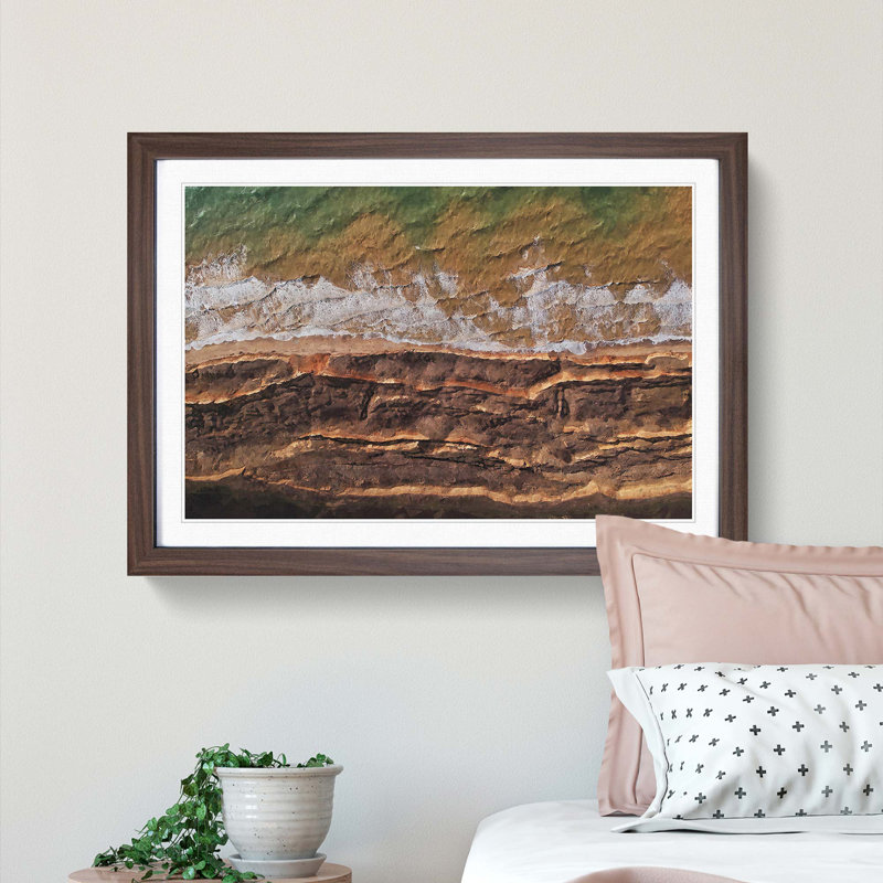 The Earth Tones - Picture Frame Graphic Art Print, 27cm H x 36cm W x 2cm D, Walnut Framed