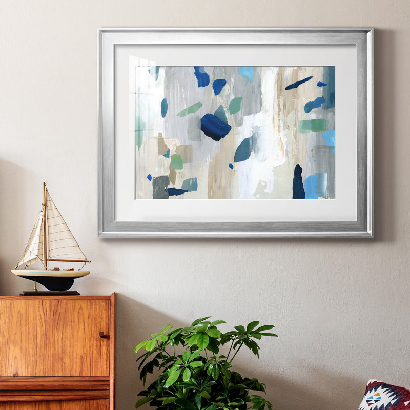 " Seaglass Beach " Painting Print, Silver, 18.5" H x 24.5" W x 1" D