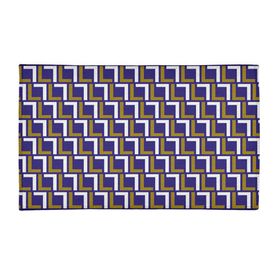 Tapis géométrique mauve / blanc / jaune