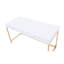 Bureau de meuble-lavabo rectangulaire de style contemporain, 2 tiroirs à haute brillance, pieds électrolytiques dorés, blanc, bureau de 47 po x 20 po avec 31 tiroirs et large en métal, 53 lb