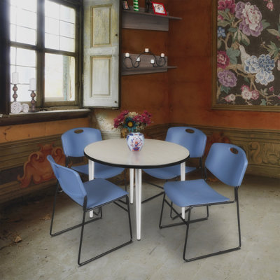 Kahlo 42" L Round Breakroom Table and Chair Set