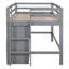 Lit mezzanine simple avec 4 tiroirs, sous l'armoire et les tablettes-118007732