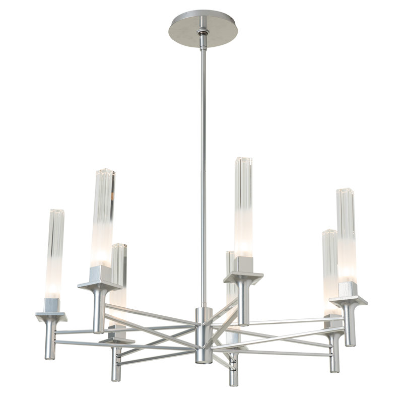 Truss 7-Arm Round Chandelier, Sterling