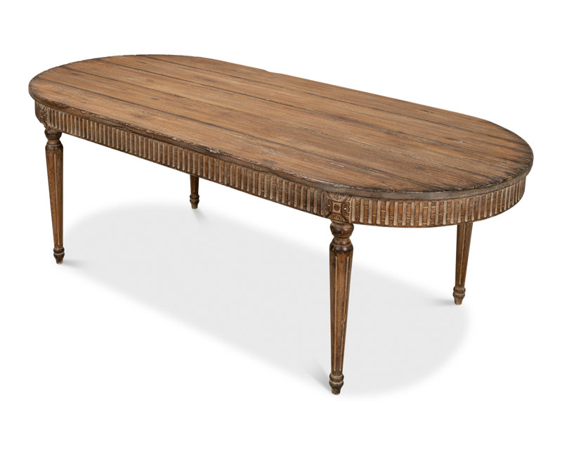 Olguin Oval Pine Wood Dining Table