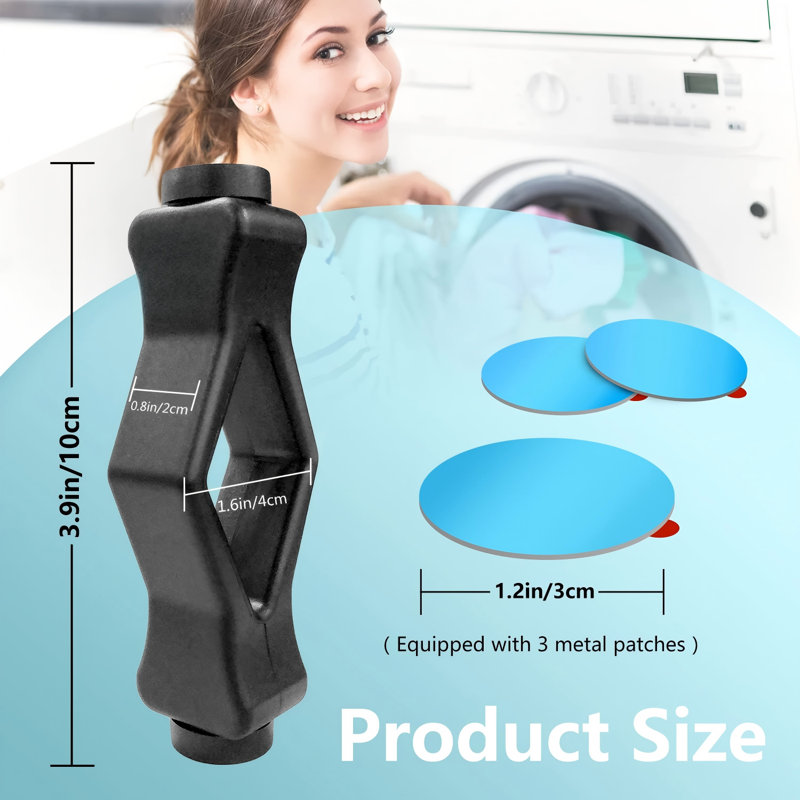 Support de laveuse à chargement frontal, arrêt de porte de machine à laver magnétique, support de support de laveuse pour la plupart des machines (noir)