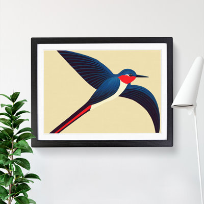 Impactful Swallow Bird Abstract - Single Picture Frame Print
