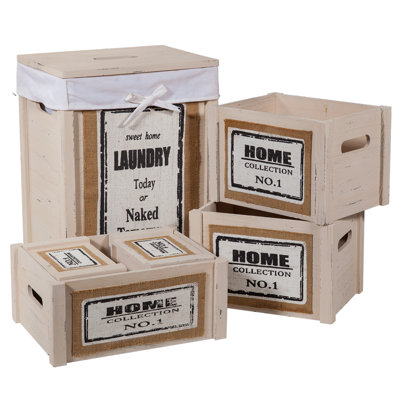 Wood Laundry Set with Handles