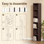 Bibliothèque cubique en noyer à 6 compartiments avec fond fermé, tablette haute idéale pour la maison, le bureau, la chambre ou le salon. Construction robuste en MDF et panneaux de particules mélaminés (MFC), système anti-basculement, montage facile, gestion des câbles, rangement moderne et minimaliste.