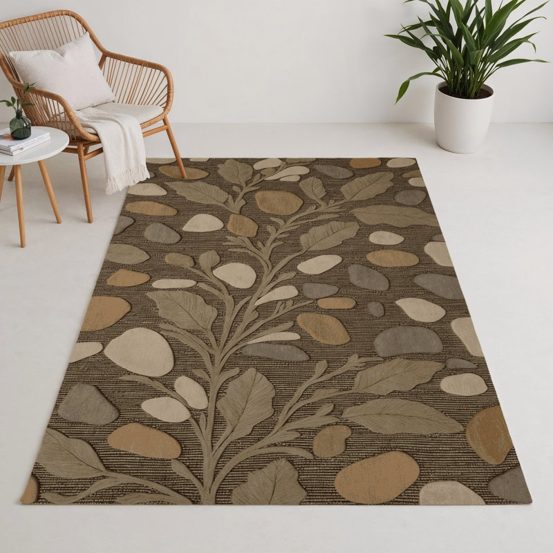 Tapis d'intérieur et d'extérieur brun Nature, Rectangle 9 pi x 12 pi