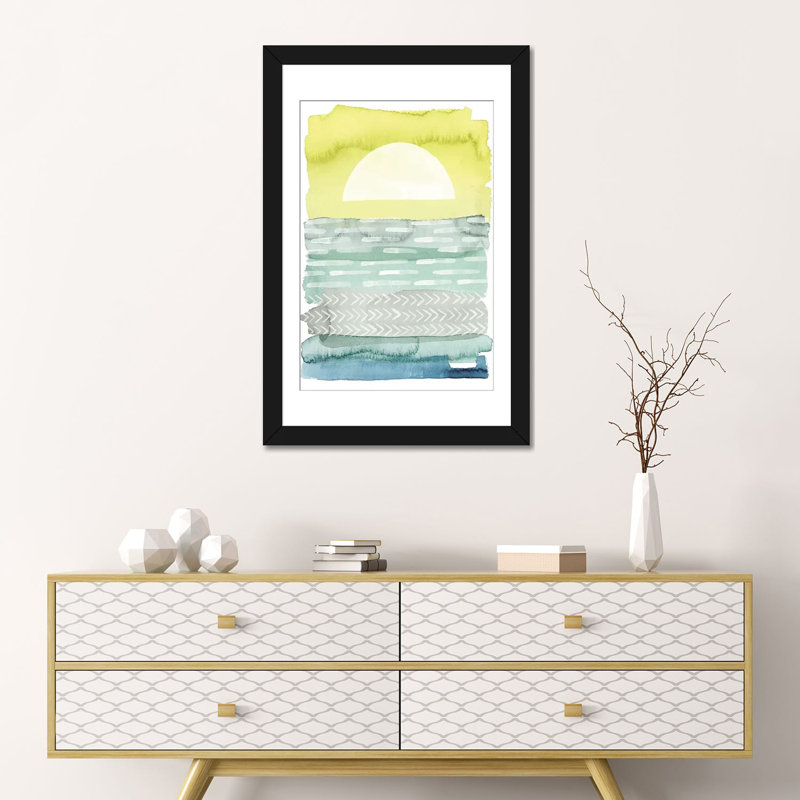 « aube sea i », impression sur toile, H 32 po x l 24 po x P 1 po, Papier d'art encadré noir, Blanc