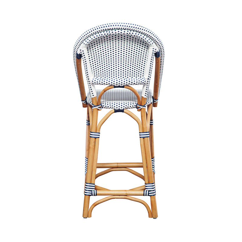 Leroy Bar Stool, White/Blue, Bar Stool (30" Seat Height)