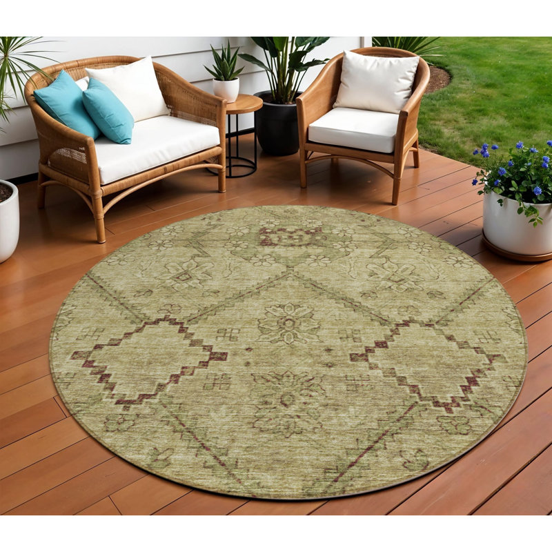 Tapis rond beige 8 po