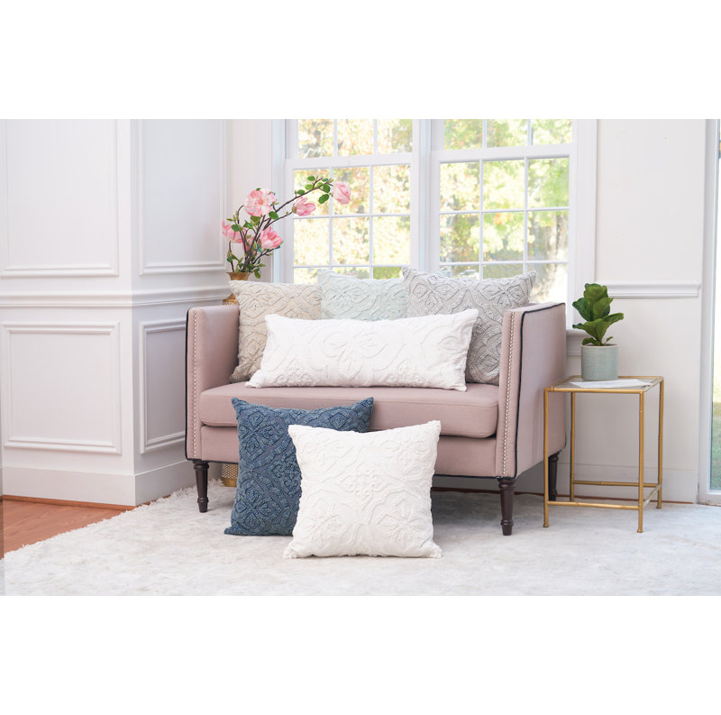 Brittania Throw Square Pillow Cover & Insert, White