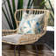 Coussin décoratif en toile 18 po x 18 po beige et jaune-103376616