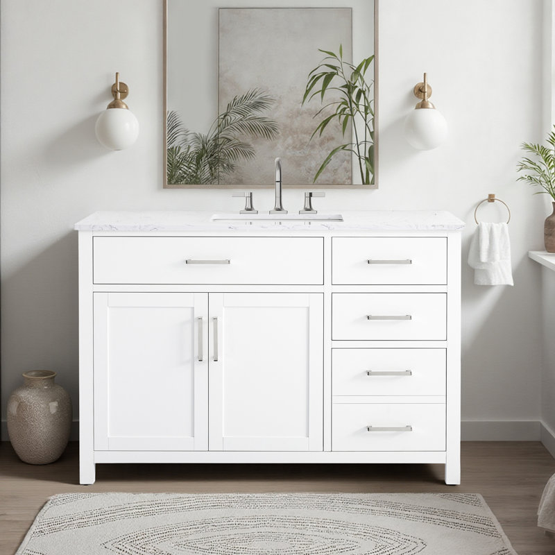 Shamar 48" Single Bathroom Vanity, White