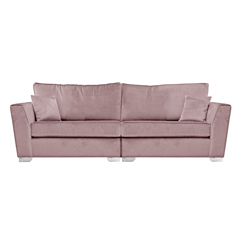 Quade 4 Seater Velvet Sofa, Pink