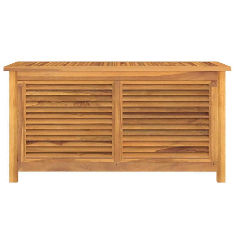 Dakota Fields Auringer 114cm W Water Resistant Teak Solid Wood Deck Box in Brown