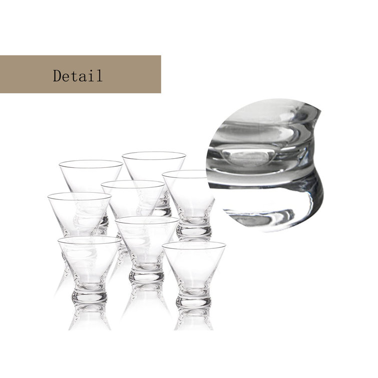 Eternal Night 8 - Piece 7oz. Glass Martini Glass Glassware Set
