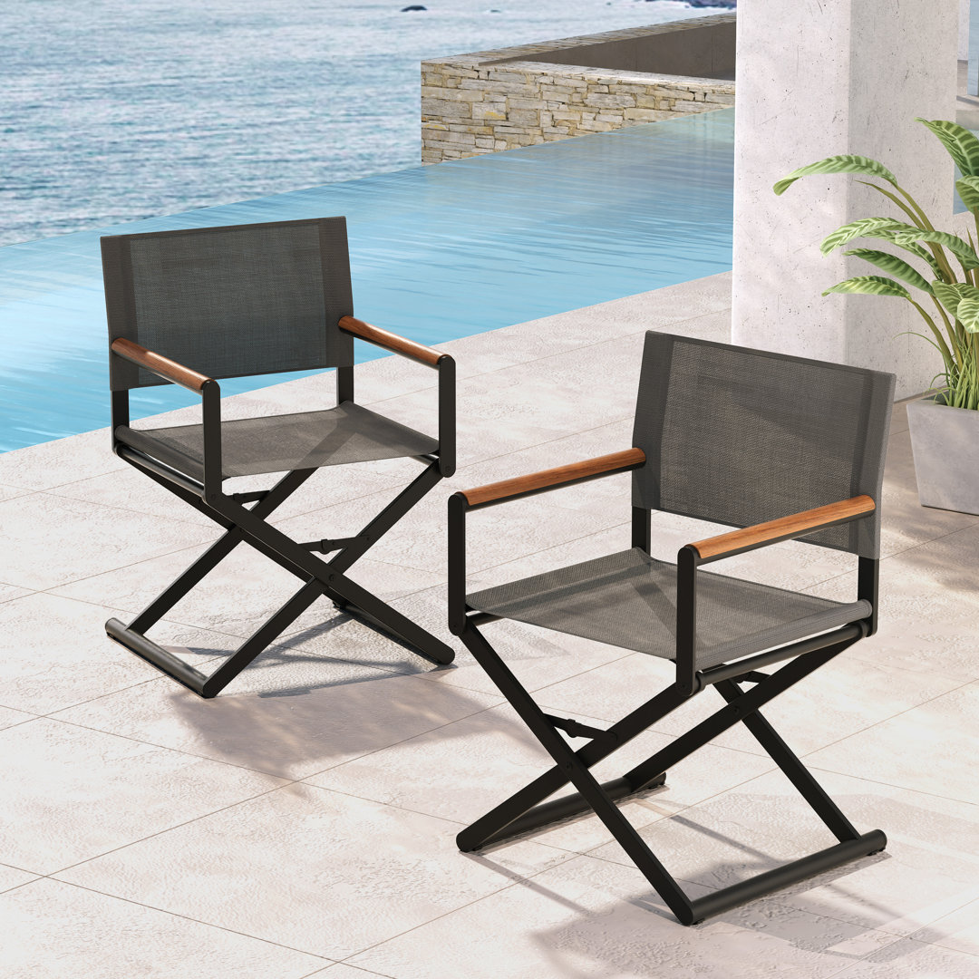 Siepie Folding Director Chair (Set of 2) Arlmont & Co. 