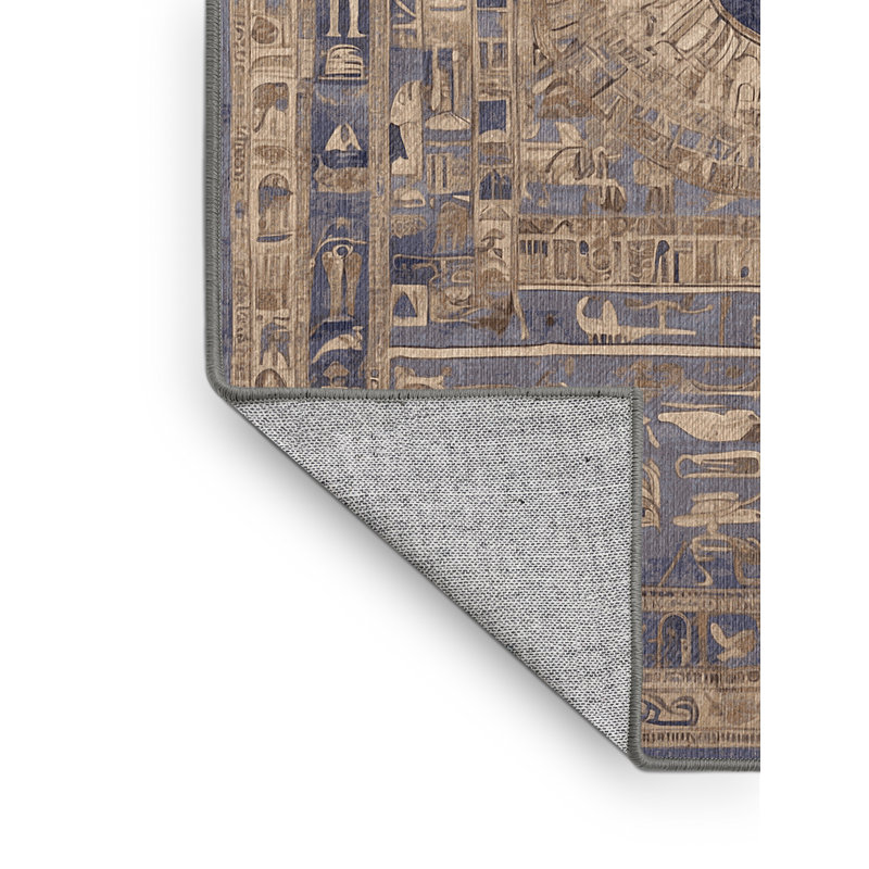 Machine Washable Gray Area Rug, Square 8'